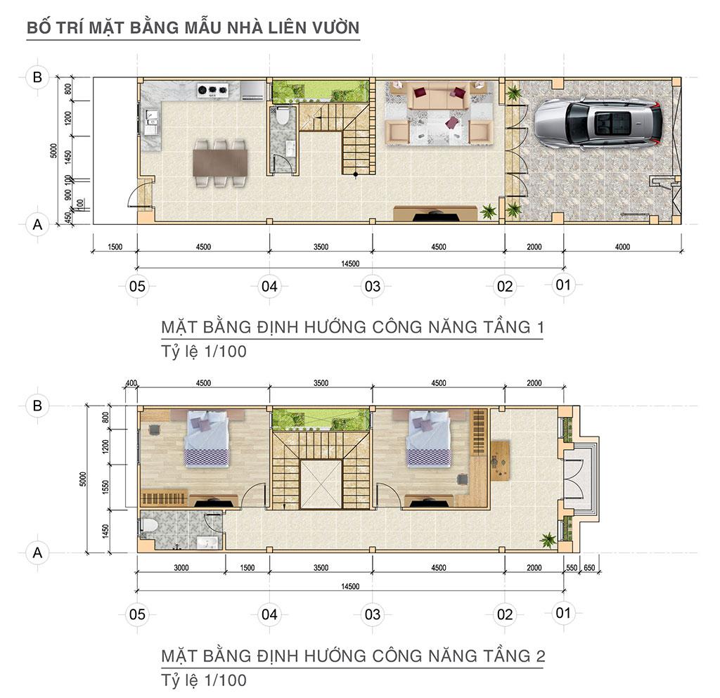 mặt bằng nhà liên kế vườn century city