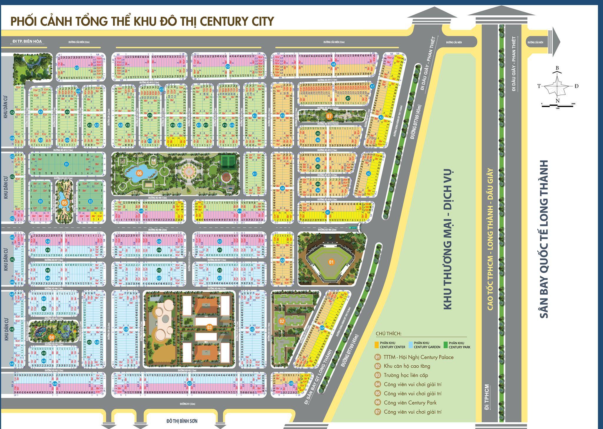 sơ đồ phân lô century city