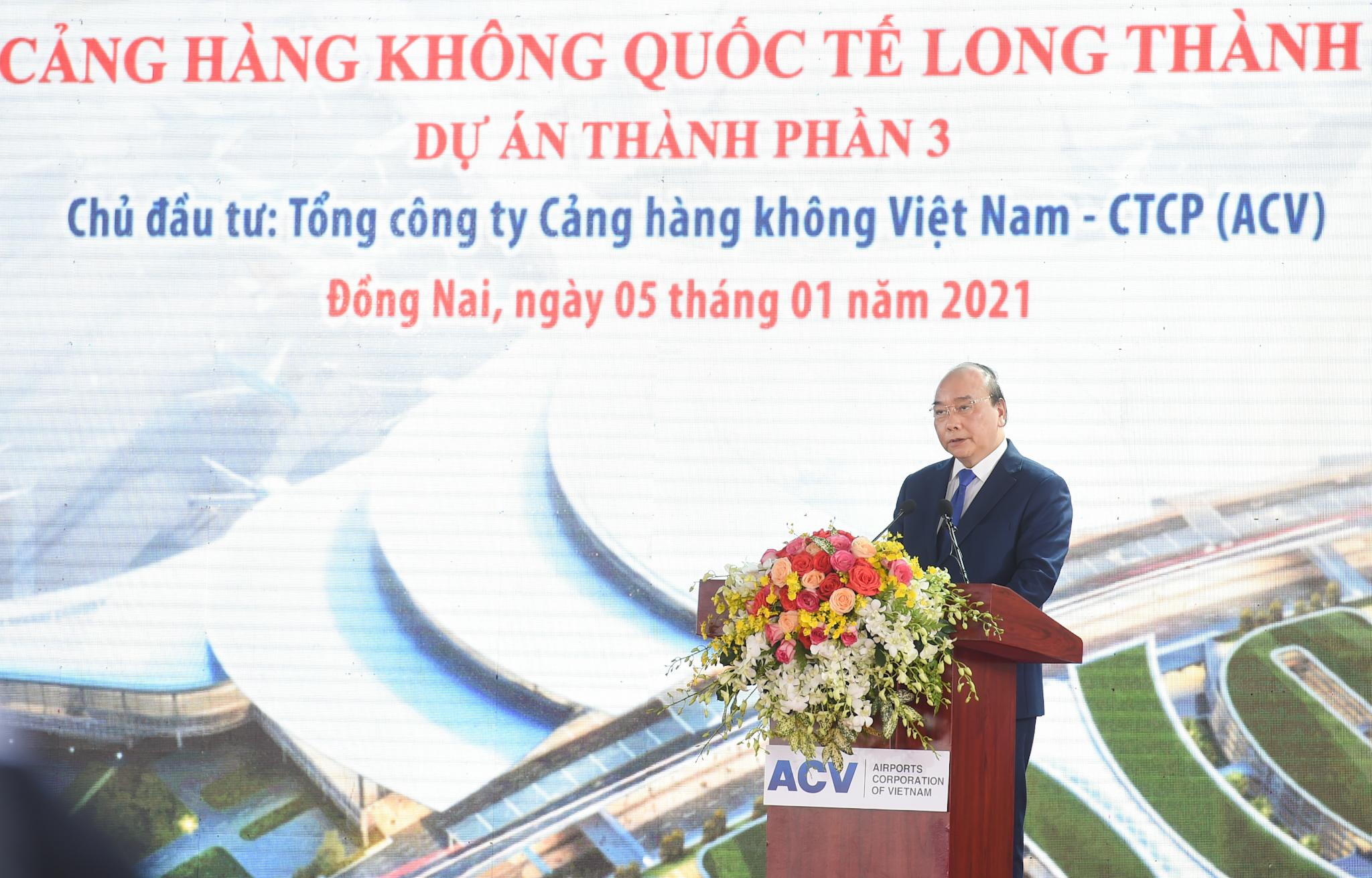 thủ tướng nguyễn xuân phúc phát biểu tại lễ khởi công sân bay Long Thành
