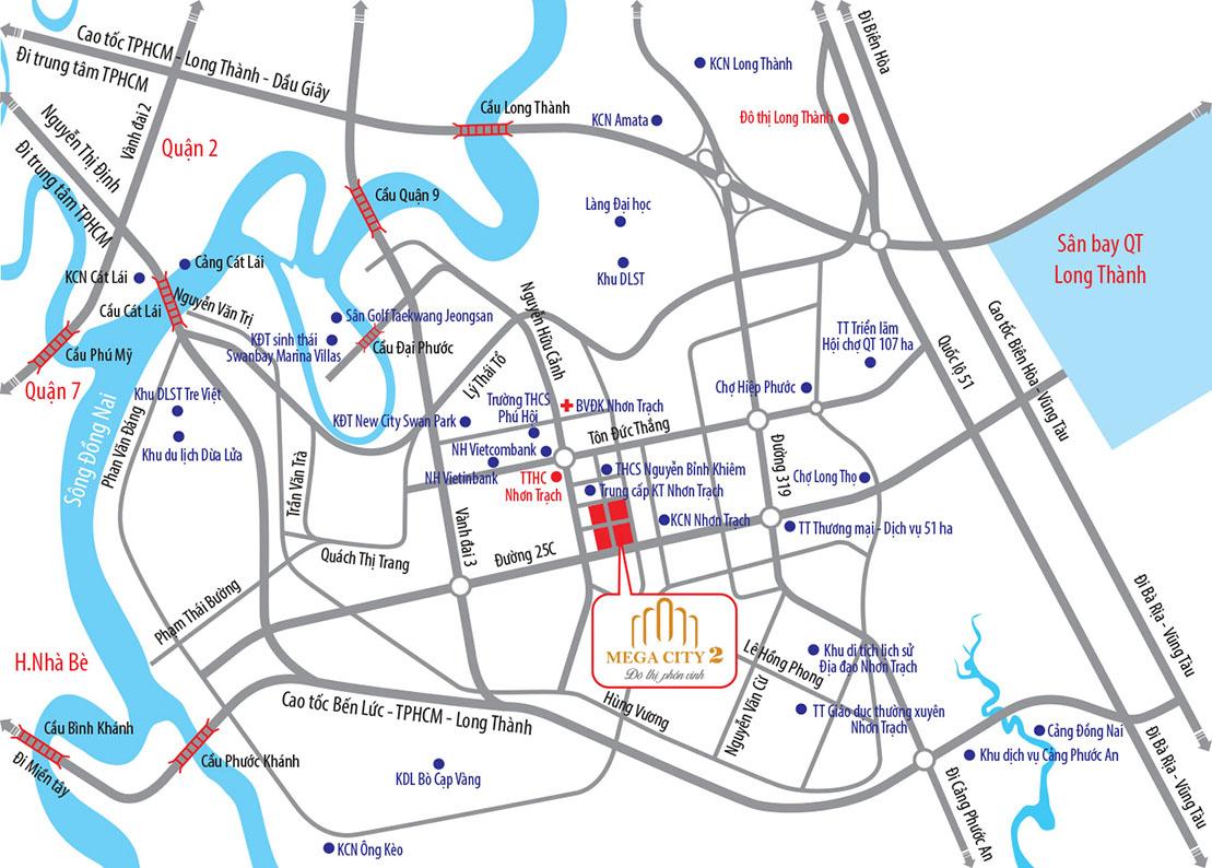 sơ đồ vị trí mega city 2 nhơn trạch đồng nai