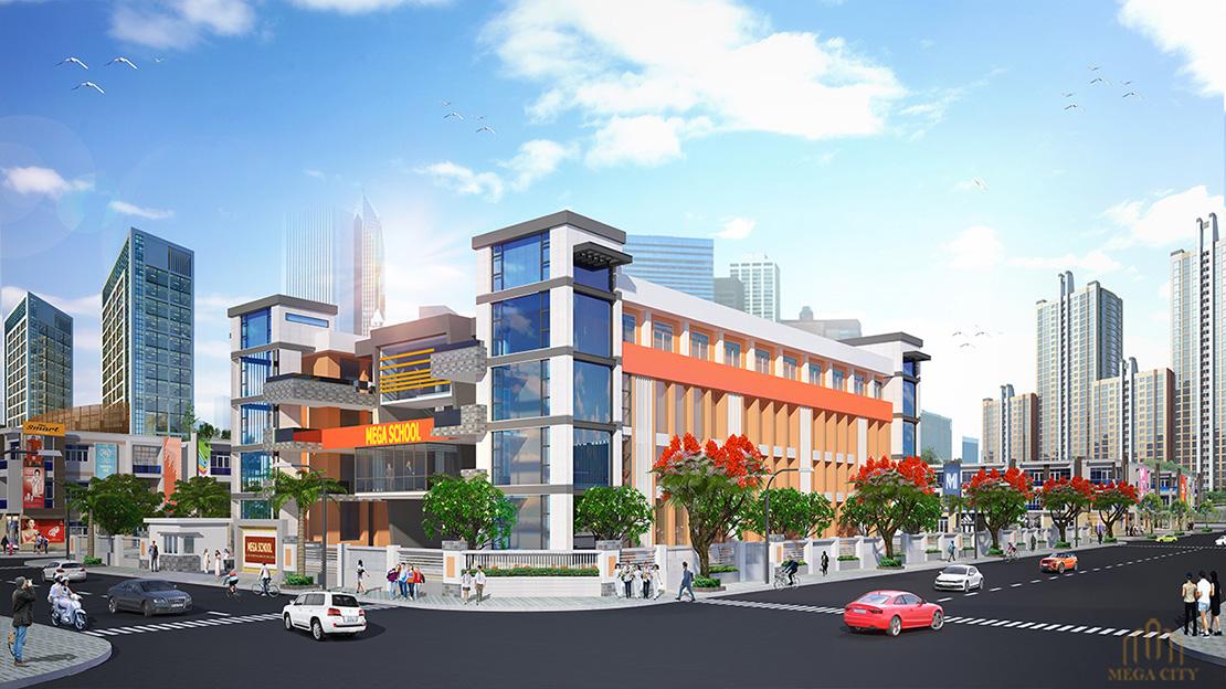 phối cảnh trường học phân khu Mega Luxury