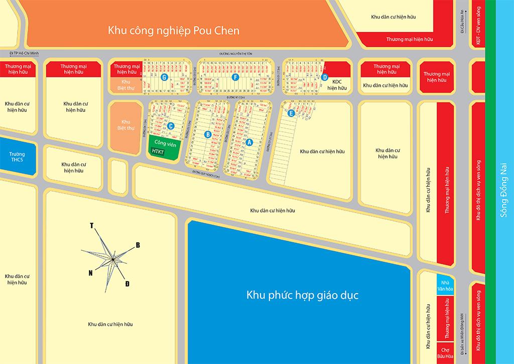 sơ đồ phân lô biên hòa new town 2 bửu hòa đồng nai kim oanh