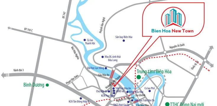 vị trí biên hòa new town 1 hóa an đồng nai kim oanh