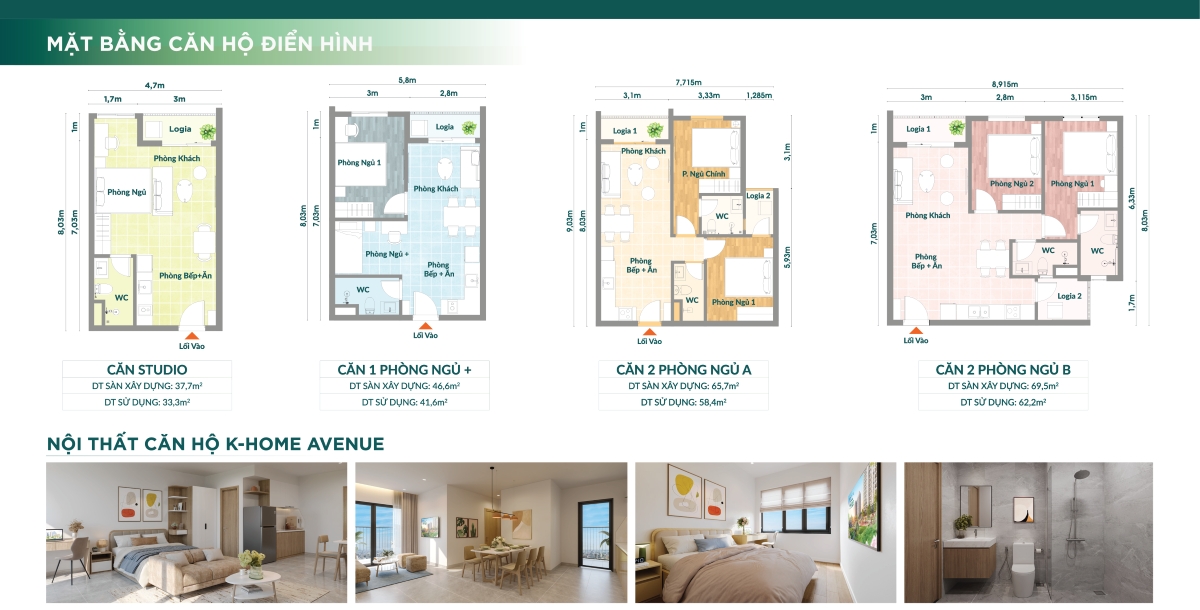 layout căn hộ nhà ở xã hội khome avenue Nhơn Trạch