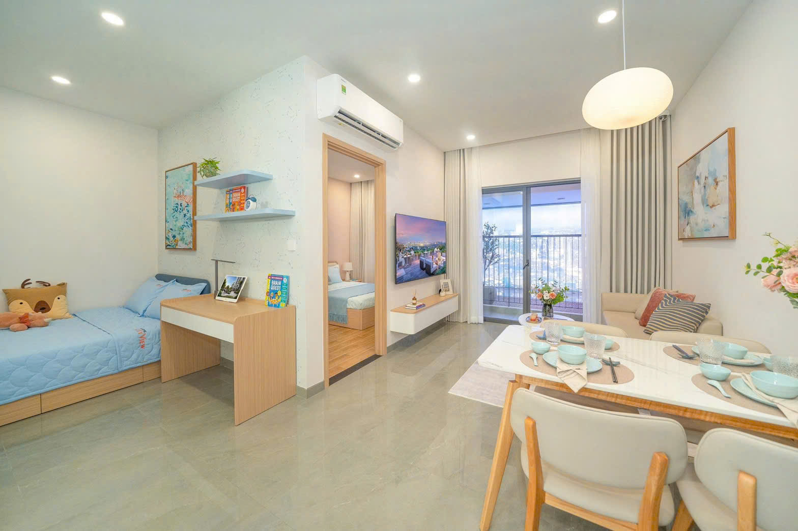 Hình ảnh thực tế Căn hộ mẫu 1pn noxh khome City View