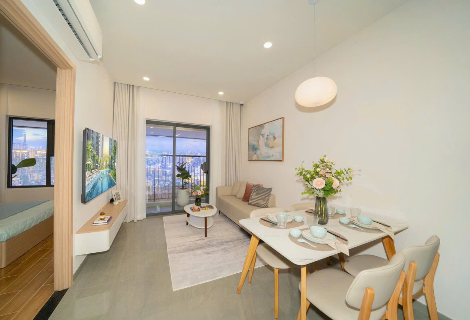 Hình ảnh thực tế Căn hộ mẫu 1pn noxh khome City View