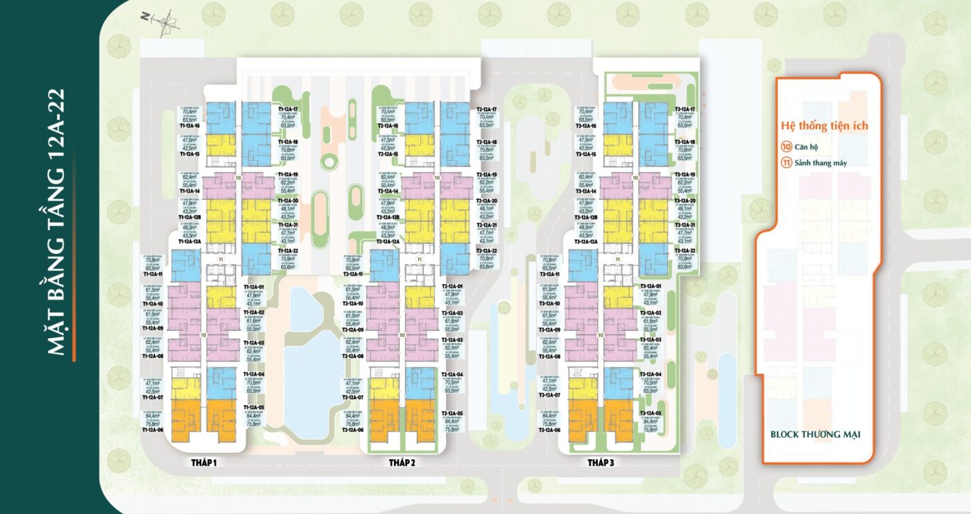 Mặt bằng tầng 12A-22 khome City View